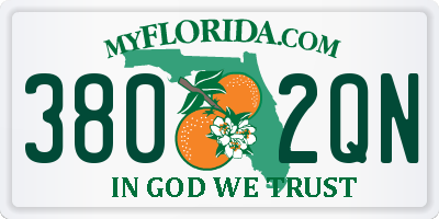 FL license plate 3802QN