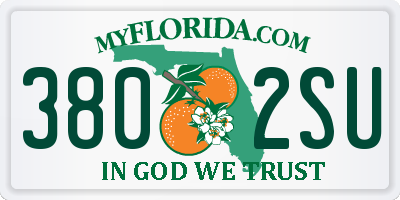 FL license plate 3802SU