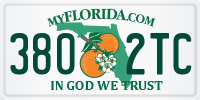 FL license plate 3802TC
