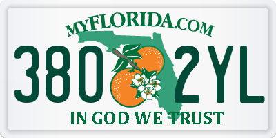 FL license plate 3802YL