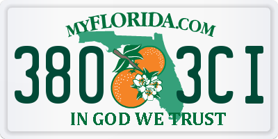 FL license plate 3803CI