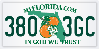 FL license plate 3803GC