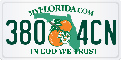 FL license plate 3804CN