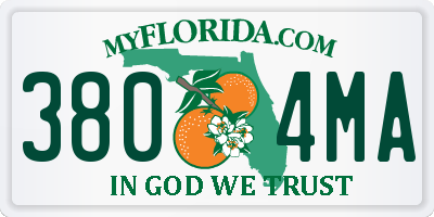 FL license plate 3804MA