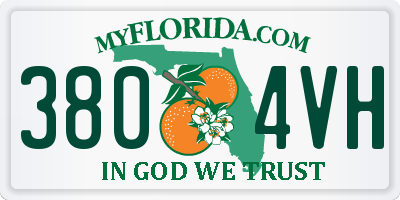 FL license plate 3804VH
