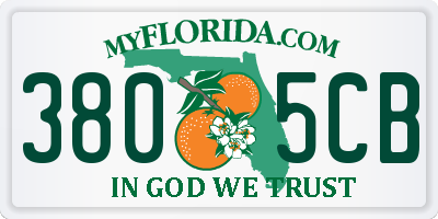 FL license plate 3805CB