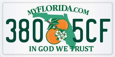 FL license plate 3805CF