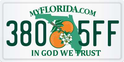 FL license plate 3805FF