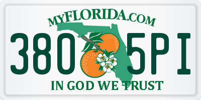 FL license plate 3805PI