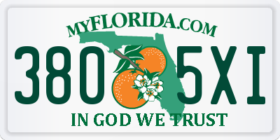 FL license plate 3805XI