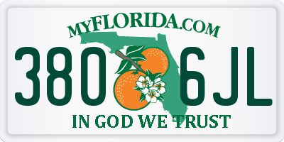 FL license plate 3806JL