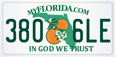 FL license plate 3806LE