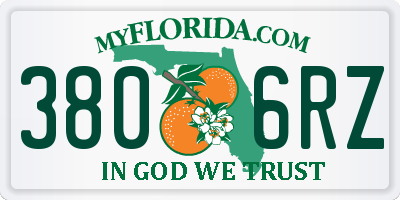 FL license plate 3806RZ