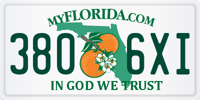 FL license plate 3806XI