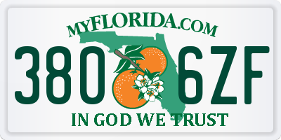 FL license plate 3806ZF