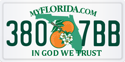 FL license plate 3807BB