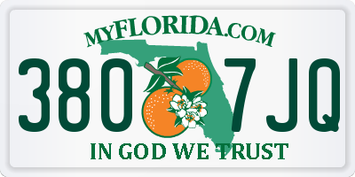FL license plate 3807JQ