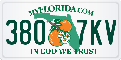 FL license plate 3807KV