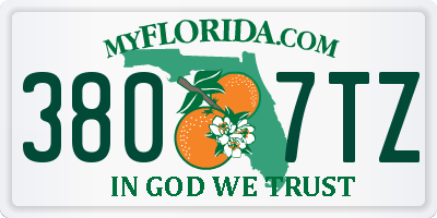 FL license plate 3807TZ