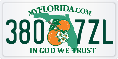 FL license plate 3807ZL