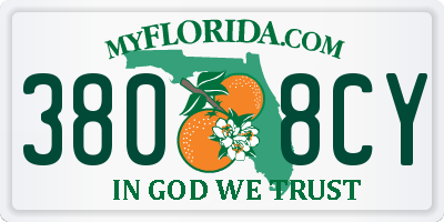 FL license plate 3808CY