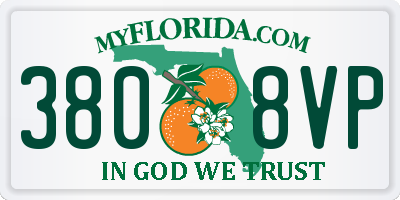 FL license plate 3808VP