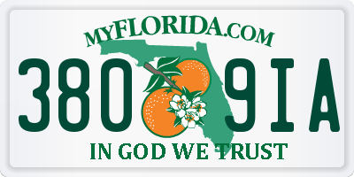 FL license plate 3809IA