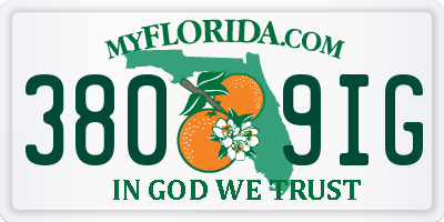 FL license plate 3809IG