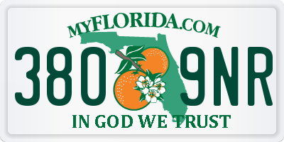 FL license plate 3809NR