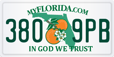 FL license plate 3809PB