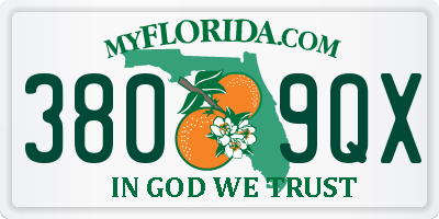 FL license plate 3809QX