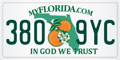 FL license plate 3809YC