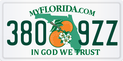 FL license plate 3809ZZ