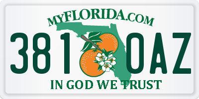 FL license plate 3810AZ
