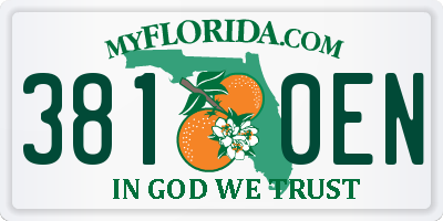 FL license plate 3810EN
