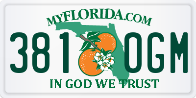 FL license plate 3810GM
