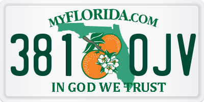FL license plate 3810JV