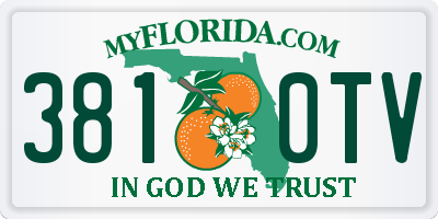 FL license plate 3810TV