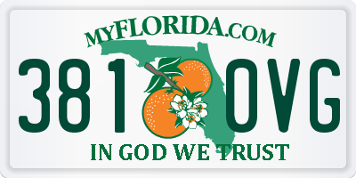 FL license plate 3810VG