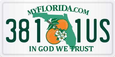 FL license plate 3811US