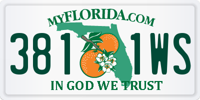 FL license plate 3811WS