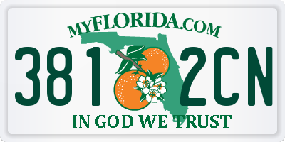 FL license plate 3812CN