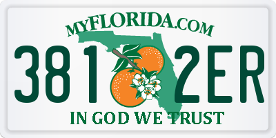 FL license plate 3812ER