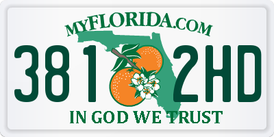 FL license plate 3812HD