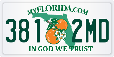 FL license plate 3812MD
