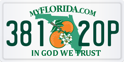 FL license plate 3812OP