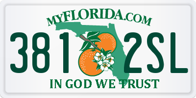 FL license plate 3812SL