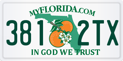 FL license plate 3812TX