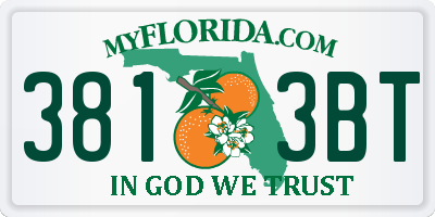 FL license plate 3813BT
