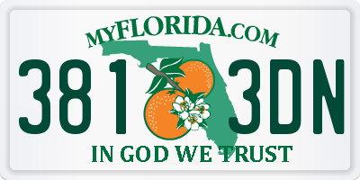 FL license plate 3813DN
